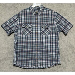 Duluth‎ Trading Mens Tall Size XLT Breezeshooter Plaid Short Sleeve Shirt